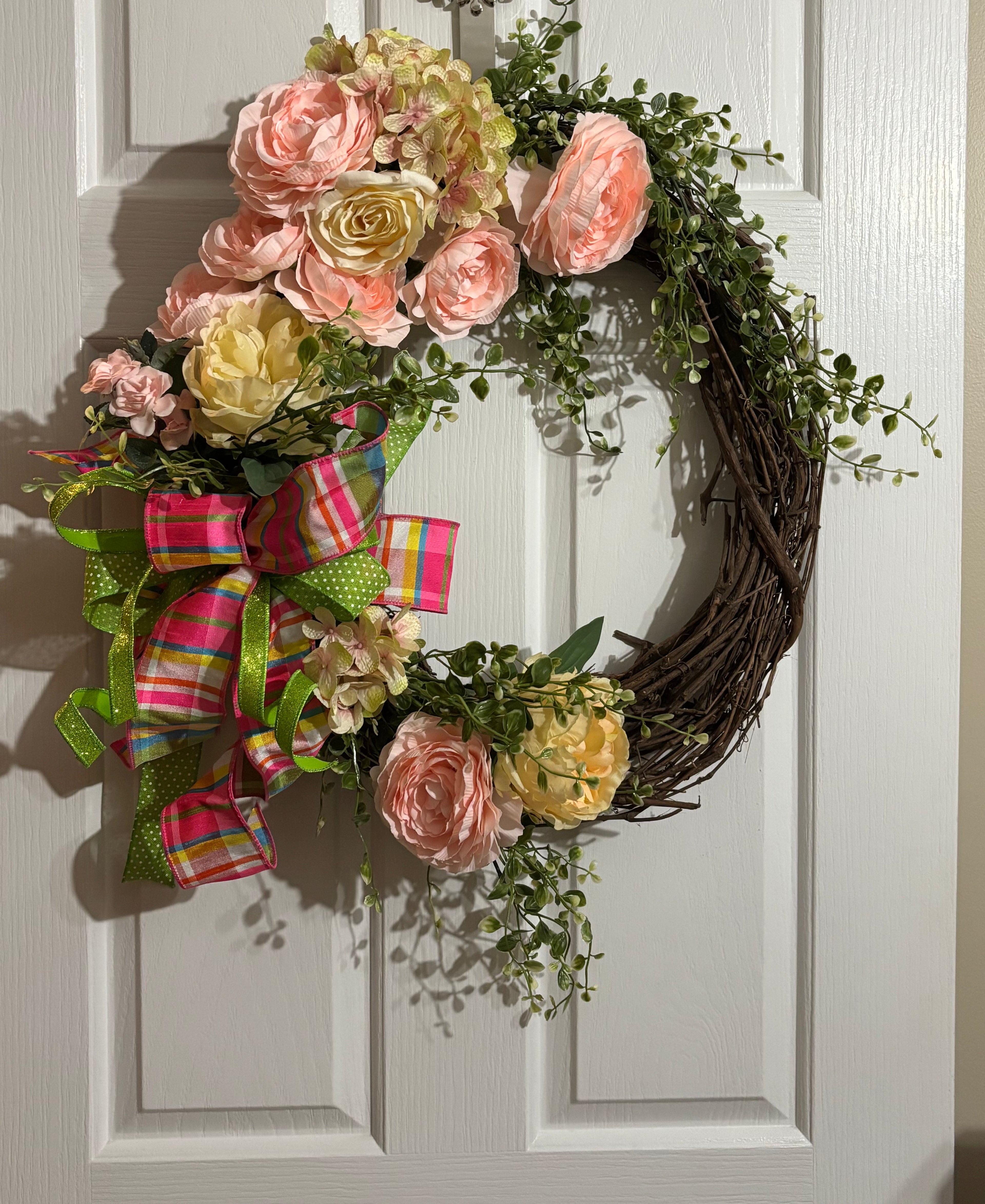 Spring Time Floral Grapevine Wreath