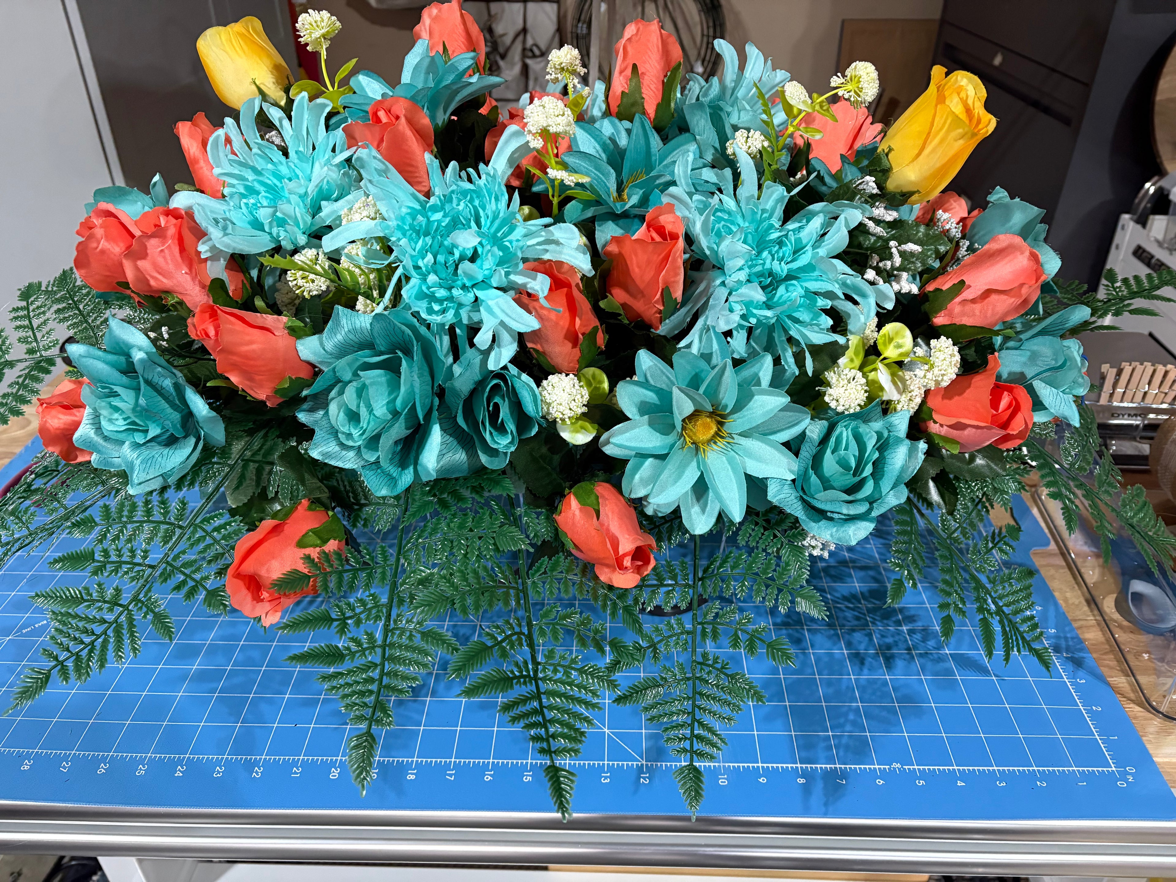 Orange & Teal Double Saddle